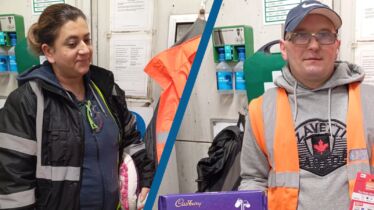 J&B Recycling photo of two team members for star of the month competition