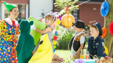 Fancy dress party with sustainable costumes