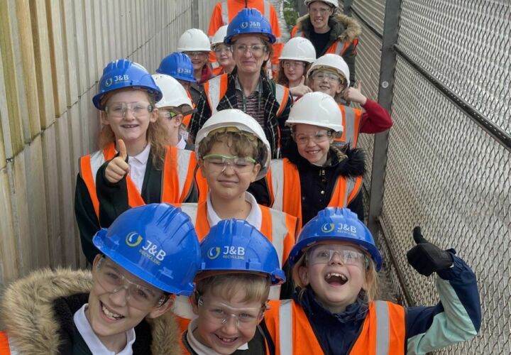 School children tour of facility jb recycling